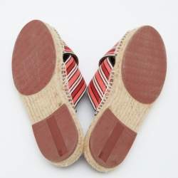 Loro Piana Multicolor Fabric Criss Cross Flat Espadrilles Size 38
