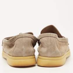 Loro Piana Light Brown Suede Summer Charms Walk Loafers Size 37.5