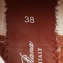 Pre Owned Loro Piana Off White/Grey Knit Fabric and Suede 360 Flexy Walker Sneakers Size 38