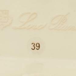 Pre Owned Loro Piana Green Suede Babouche Charms Walk Flat Mules Size 39