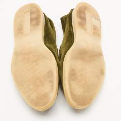 Pre Owned Loro Piana Green Suede Summer Charms Walk Loafers Size 39