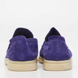Pre Owned Loro Piana Purple Suede Summer Charms Walk Loafers Size 39