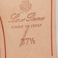 Pre Owned Loro Piana Pink Ostrich Embossed Leather Summer Charms Slide Sandals Size 37.5