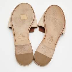 Pre Owned Loro Piana Beige Suede Summer Charms Flat Slides Size 39