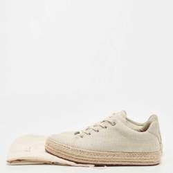 Pre Owned Loro Piana Beige Canvas Espadrille Sneakers Size 40