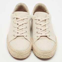 Pre Owned Loro Piana Beige Canvas Espadrille Sneakers Size 40