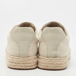 Pre Owned Loro Piana Beige Canvas Espadrille Sneakers Size 40