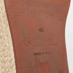 Pre Owned Loro Piana Beige Canvas Espadrille Sneakers Size 40