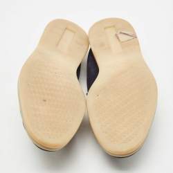 Pre Owned Loro Piana Blue/Grey Suede Summer Charms Walk Slip On Loafers Size 39