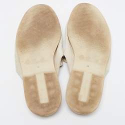 Pre Owned Loro Piana Grey Suede Babouche Charms Walk Mules Size 39.5