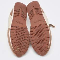 Pre Owned Loro Piana Brown/Beige Suede and Neoprene My Wind Sneakers Size 38