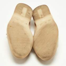 Pre Owned Loro Piana Beige/Pink Suede Summer Charms Walk Loafers Size 36.5