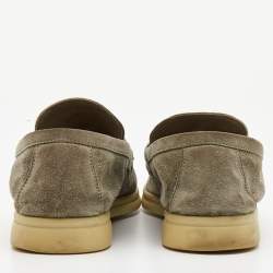 Pre Owned Loro Piana Grey Suede Summer Charms Walk  Loafers  Size 39.5