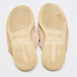 Pre Owned Loro Piana Beige Suede Babouche Charms Walk Flat Mules Size 37.5