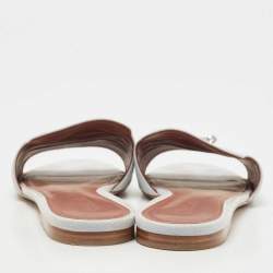 Pre Owned Loro Piana Blue Suede Summer Charm Flat Slides Size 40 