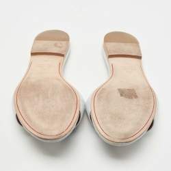 Pre Owned Loro Piana Blue Suede Summer Charm Flat Slides Size 40 