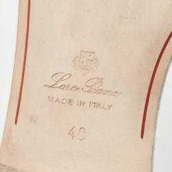 Pre Owned Loro Piana Blue Suede Summer Charm Flat Slides Size 40 