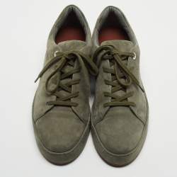 Pre Owned Loro Piana Green Suede Nuages Sneakers Size 40