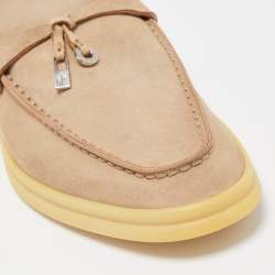Pre Owned Loro Piana Beige Suede Babouche Charms Walk Sandals Size 37