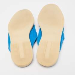 Loro Piana Blue Suede Babouche Charms Walk Mules Size 37