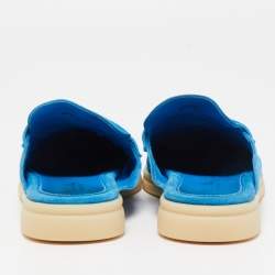 Loro Piana Blue Suede Babouche Charms Walk Mules Size 37