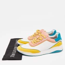 Pre Owned Loro Piana Multicolor Leather and Suede Play Sneakers Size 38