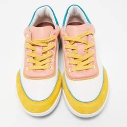 Pre Owned Loro Piana Multicolor Leather and Suede Play Sneakers Size 38