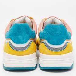 Pre Owned Loro Piana Multicolor Leather and Suede Play Sneakers Size 38