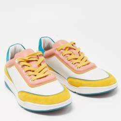 Pre Owned Loro Piana Multicolor Leather and Suede Play Sneakers Size 38