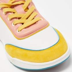 Pre Owned Loro Piana Multicolor Leather and Suede Play Sneakers Size 38