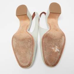 Pre Owned Loro Piana Grey Suede Summer Charms Walk Slingback Pumps Size 38.5