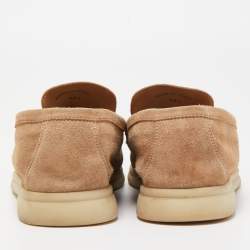 Pre Owned Loro Piana Brown Suede Summer Charms Walk Loafers Size 38.5