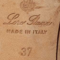 Pre Owned Loro Piana Beige Suede Summer Charms Slide Sandals Size 37