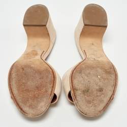 Pre Owned Loro Piana Beige Suede Summer Charms Slide Sandals Size 37