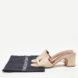 Pre Owned Loro Piana Beige Suede Summer Charms Slide Sandals Size 37