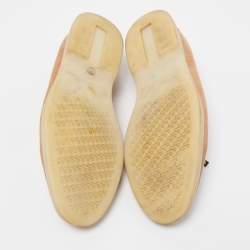 Pre Owned Loro Piana Light Brown Summer Charms Walk Slip On Loafers Size 37.5