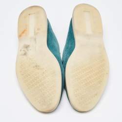 Loro Piana Green Suede Summer Charms Walk Slip On Loafers Size 37.5