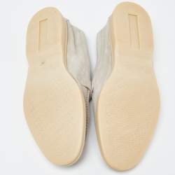 Pre Owned Loro Piana Light Grey Suede Summer Charms Walk Slip On Loafers Size 39
