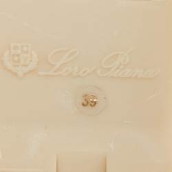 Pre Owned Loro Piana Light Grey Suede Summer Charms Walk Slip On Loafers Size 39