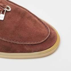 Loro Piana Brown Suede Summer Charms Walk Loafers Size 37