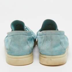 Pre Owned Loro Piana Blue Suede Summer Charms Walk Loafers Size 41