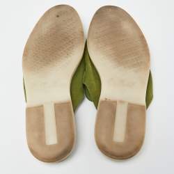 Pre Owned Loro Piana Green Suede Summer Charms Walk Babouche Loafers Size 38