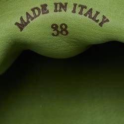 Pre Owned Loro Piana Green Suede Summer Charms Walk Babouche Loafers Size 38