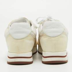 Pre Owned Loro Piana Two Tone Neoprene and Suede My Wind Sneakers Size 36