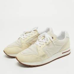Pre Owned Loro Piana Two Tone Neoprene and Suede My Wind Sneakers Size 36