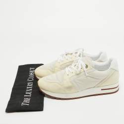 Pre Owned Loro Piana Two Tone Neoprene and Suede My Wind Sneakers Size 36