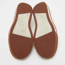 Pre Owned Loro Piana Two Tone Suede and Knit Fabric Low Top Sneakers Size 35