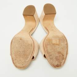 Pre Owned Loro Piana Beige Suede Summer Charms Slide Sandals Size 39.5