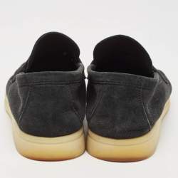 Pre Owned Loro Piana Black Suede Summer Charms Walk Loafers Size 39