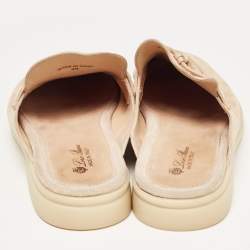 Pre Owned Loro Piana Beige Suede Babouche Charms Walk Sandals Size 42